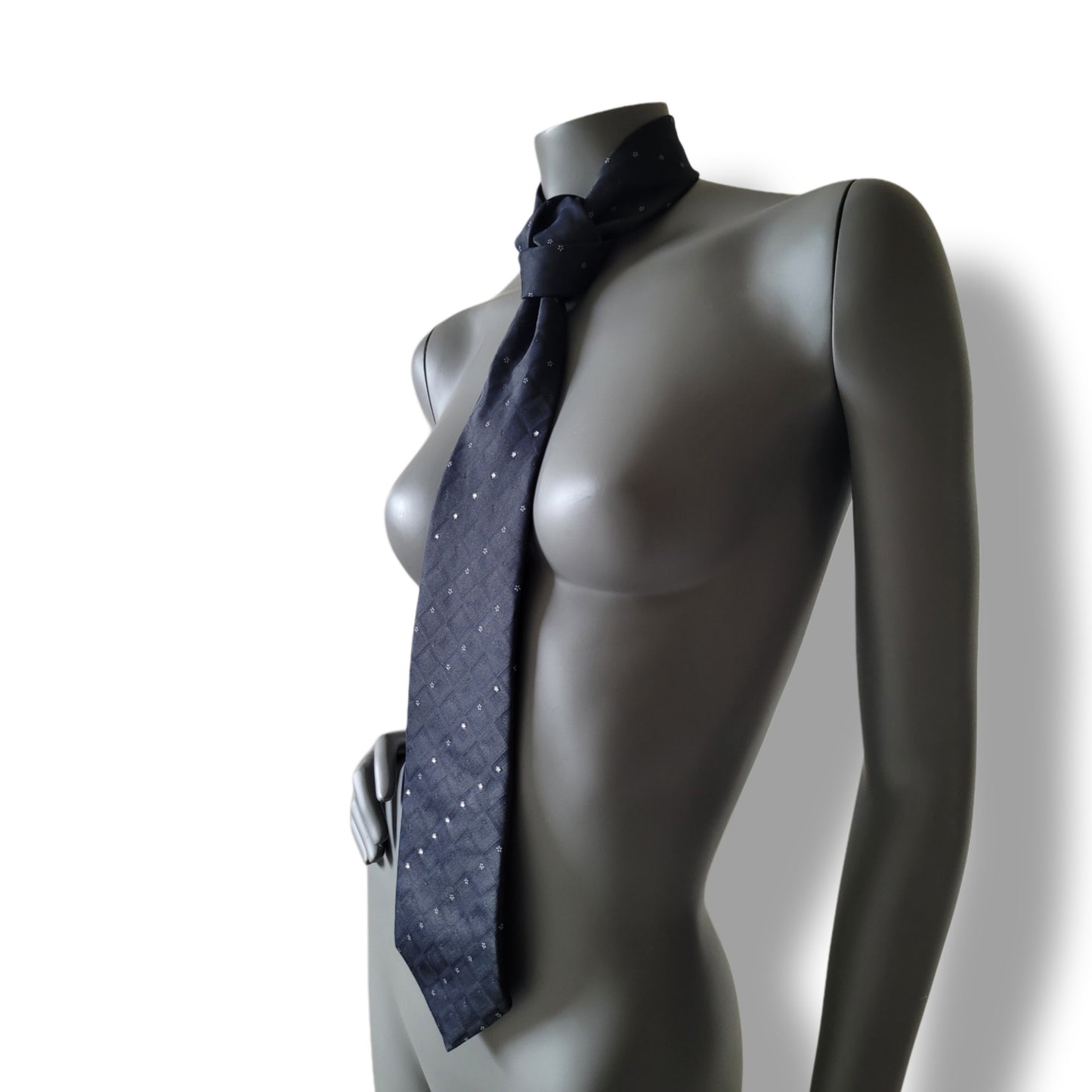 Another Dance collection: An Unkindness of Ravens tie, black and dark navy necktie with glass crystals