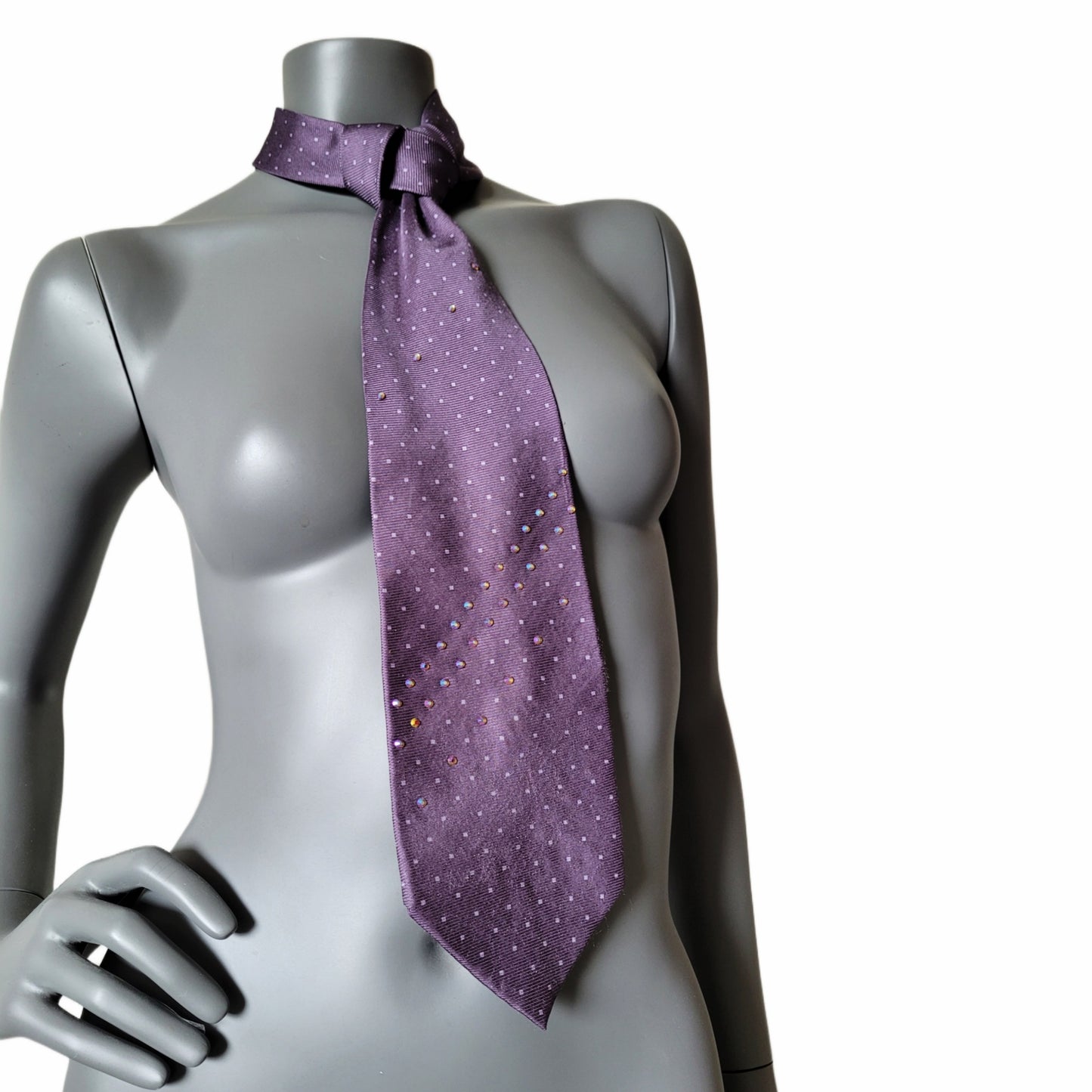 Another Dance collection: Purple Rain tie, purple necktie with glass crystals