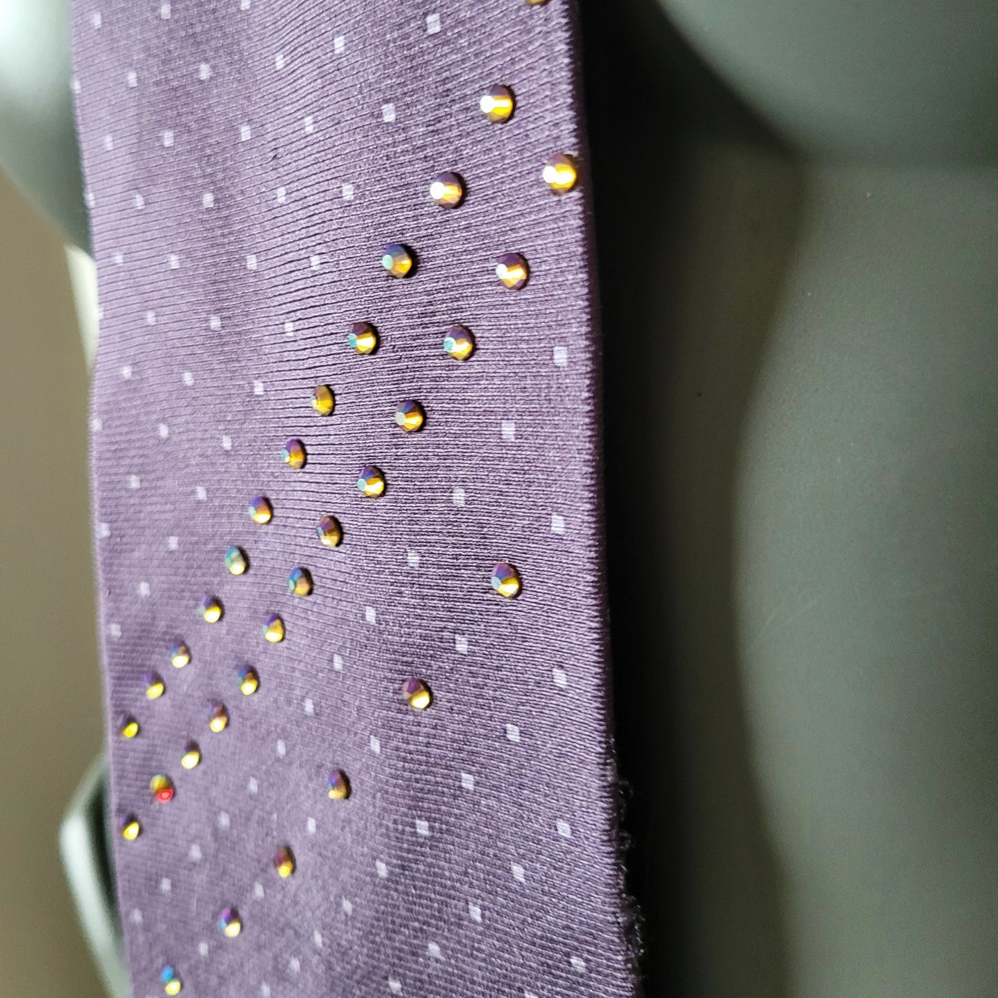 Another Dance collection: Purple Rain tie, purple necktie with glass crystals