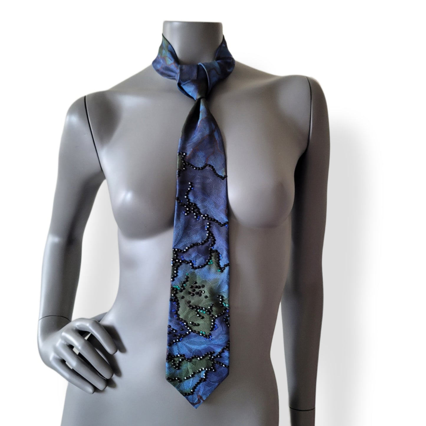 Another Dance collection: Watermark tie, retro necktie with glass crystals