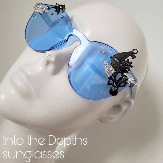 Plexi Visions collection: The Into the Dephts sunglasses with kraken, waves and dolphins